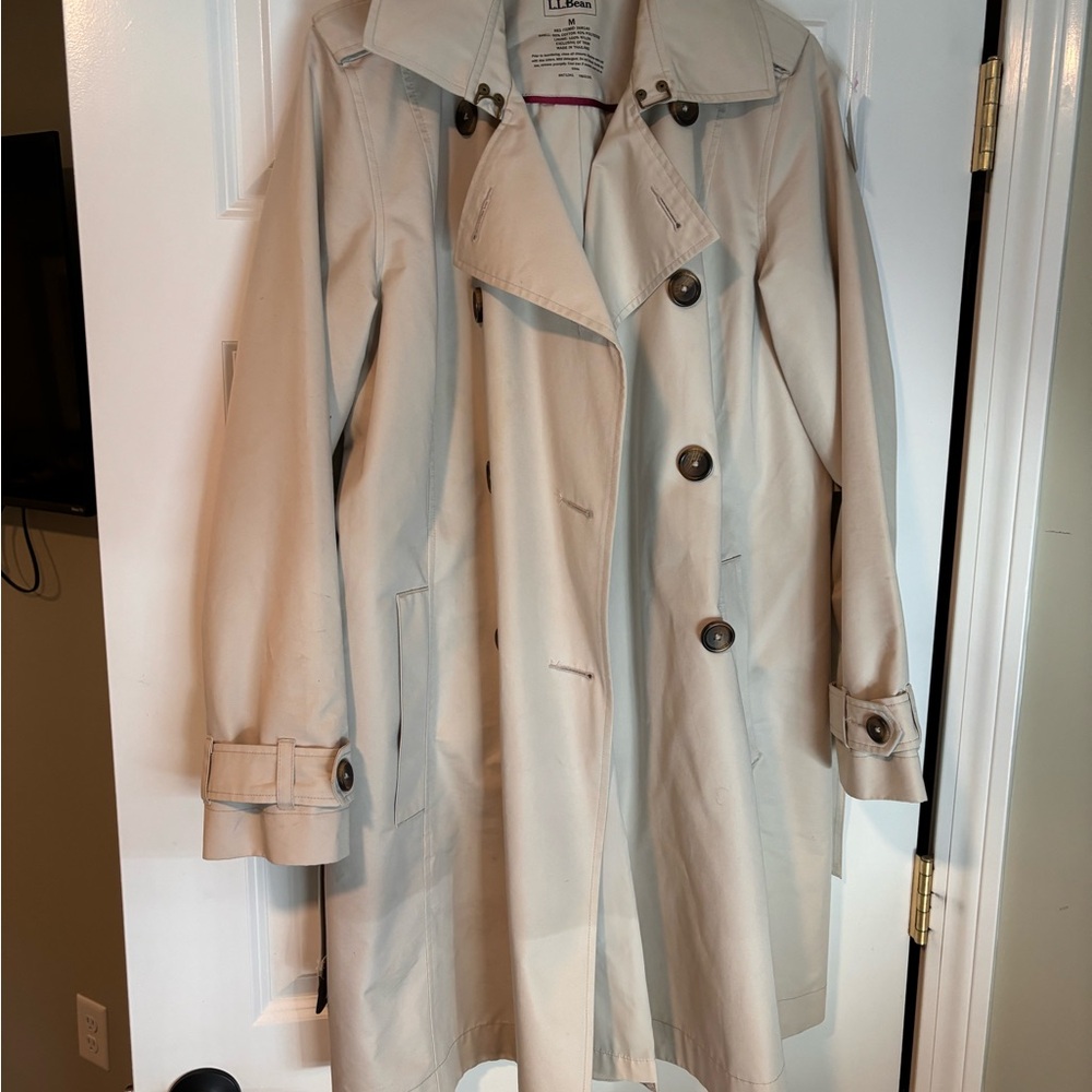 Women's Beige LL Bean Trench Coat